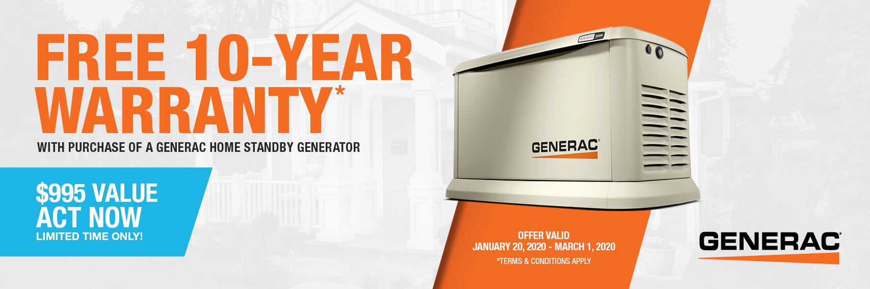 Homestandby Generator Deal | Warranty Offer | Generac Dealer | Vienna, WV